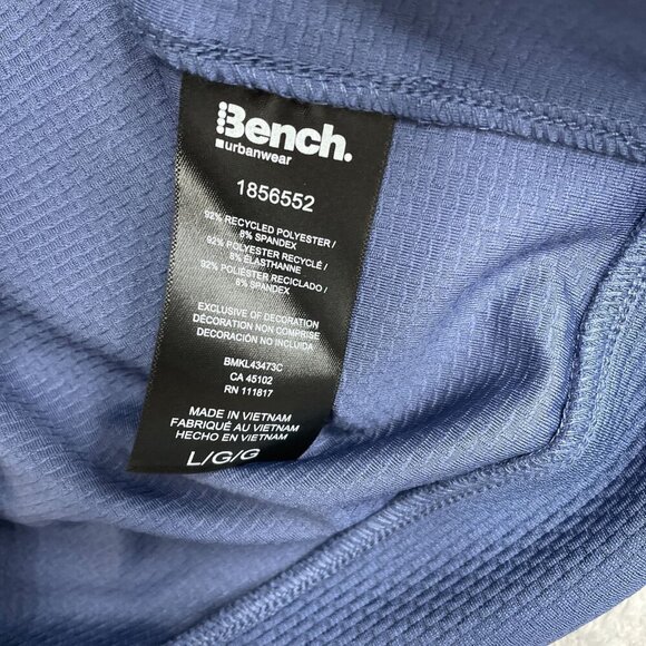 NEW Bench Men's L Blue Full-Zip Mock neck Quick Dry Sweatshirt - Picture 7 of 10